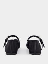 Miu Miu Black Mesh Ballerinas with Leather Strap