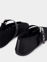 Miu Miu Black Mesh Ballerinas with Leather Strap