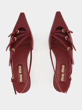 Miu Miu Crimson Patent Slingback Ballerinas
