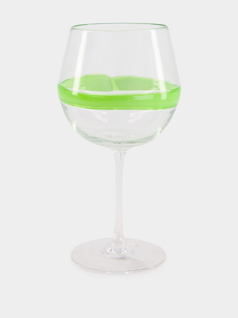 Green Stripe Design Wine Glass