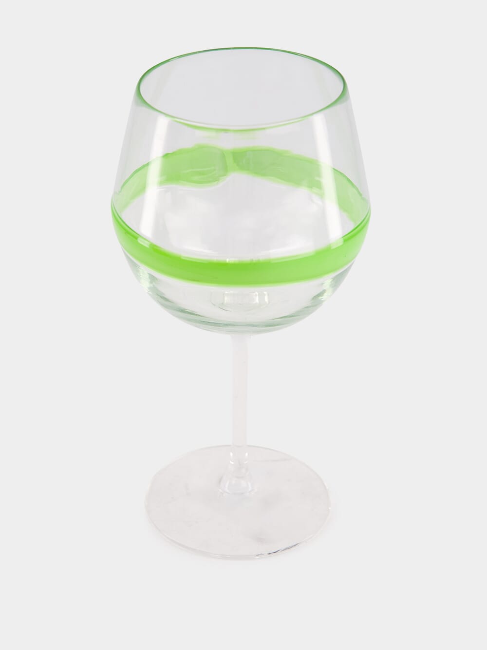 Green Stripe Design Wine Glass