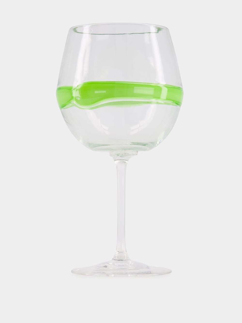 Green Stripe Design Wine Glass