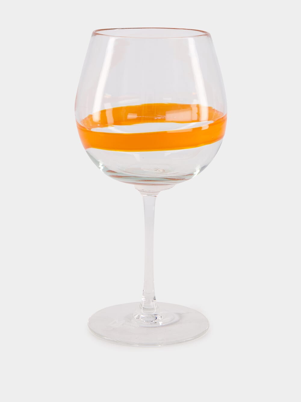 Orange Stripe Design Wine Glass