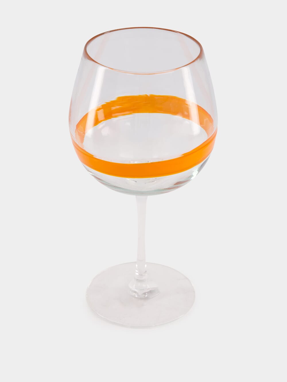 Orange Stripe Design Wine Glass