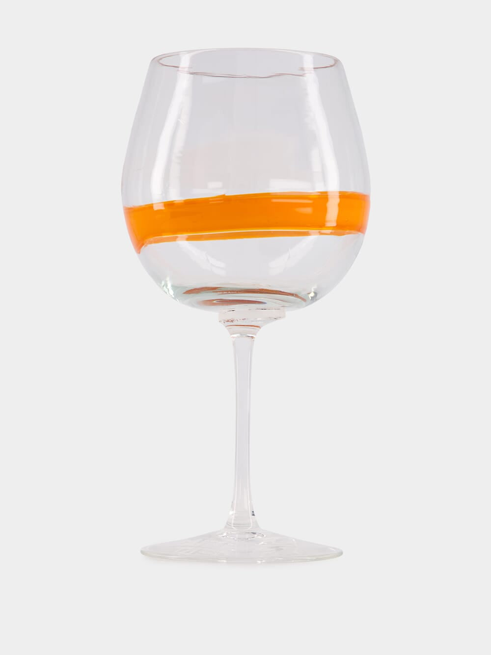 Orange Stripe Design Wine Glass