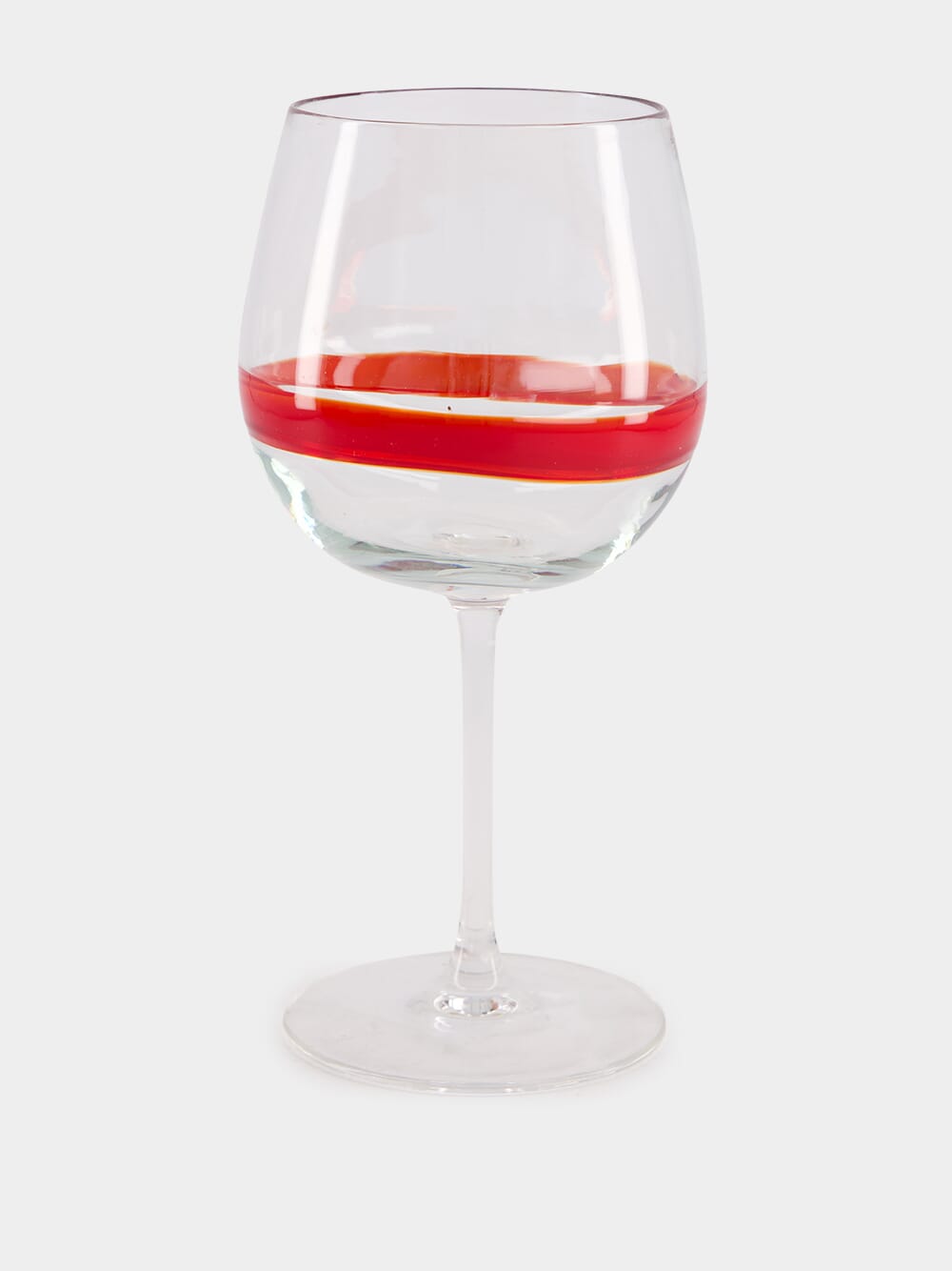 Red Stripe Design Wine Glass