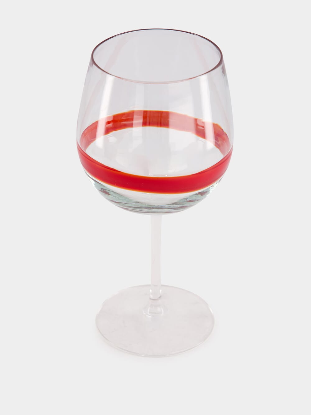 Red Stripe Design Wine Glass