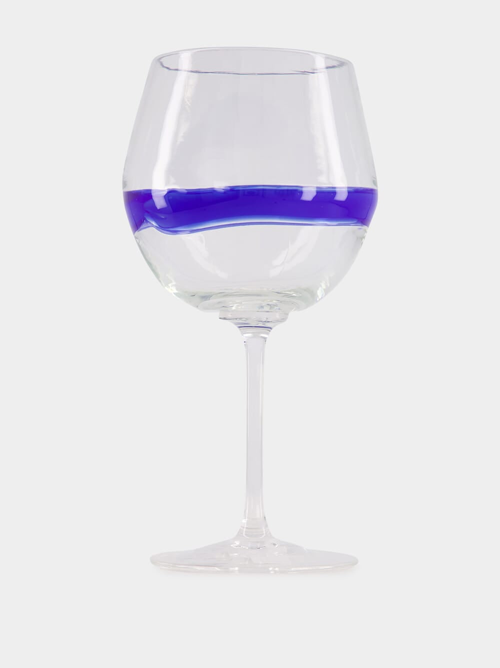 Royal Blue Stripe Design Wine Glass