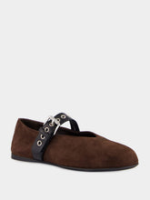 Miu Miu Dark Brown Suede Ballerinas