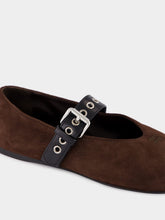 Miu Miu Dark Brown Suede Ballerinas