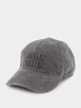 Miu Miu Grey Corduroy Baseball Cap