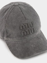 Miu Miu Grey Corduroy Baseball Cap