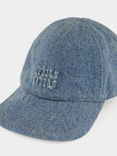 Miu Miu Sapphire Blue Washed Denim Baseball Cap