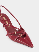 Miu Miu Crimson Patent Leather Slingbacks