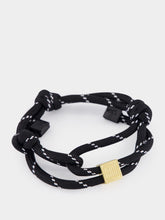Miu Miu Black Cord Bracelet with Leather Tips