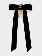Miu Miu Black Velvet Bow Hair Clip