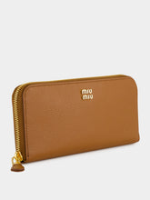 Miu Miu Cognac Large Leather Wallet