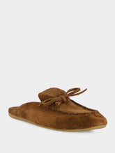 Miu Miu Cocoa Brown Open Heel Leather Loafers