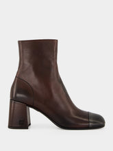 Miu Miu Dark Brown e Black Nappa Leather Ankle Boots