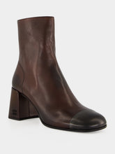 Miu Miu Dark Brown e Black Nappa Leather Ankle Boots