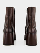 Miu Miu Dark Brown e Black Nappa Leather Ankle Boots