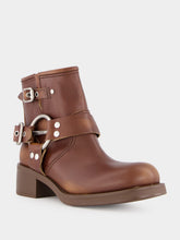 Miu Miu Brown Sienna Leather Ankle Boots