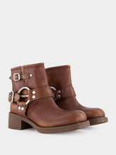 Miu Miu Brown Sienna Leather Ankle Boots