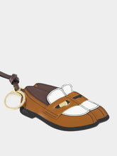 Miu Miu Cognac White Penny Loafer Leather Keychain