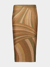 Pucci Iride Print Lamé Jersey Midi Skirt