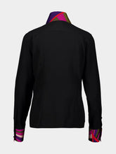 Pucci Black Silk Shirt with Printed Collar and Cuffs