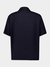 Valentino Garavani Navy Toile Iconographe Pattern Silk Bowling Shirt