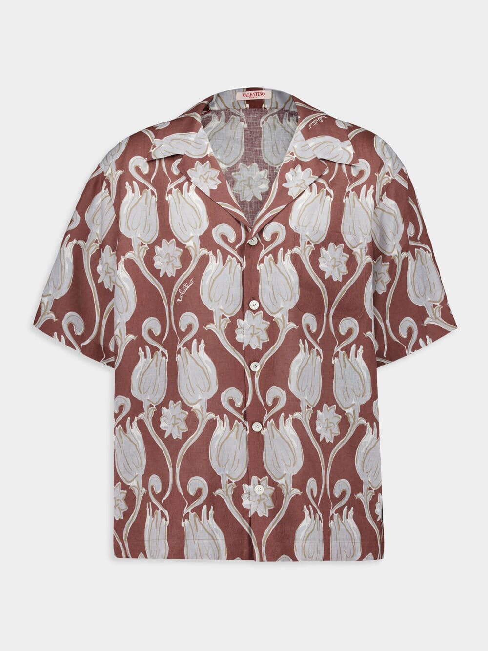 Tulips Graphic-Print Linen Shirt