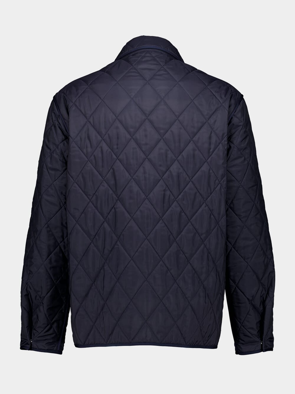 Navy Quilted Nylon Shirt Jacket