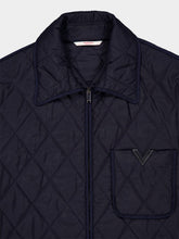 Valentino Garavani Navy Quilted Nylon Shirt Jacket
