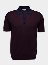 Valentino Garavani Maroon Wool Polo Shirt with VLogo Embroidery