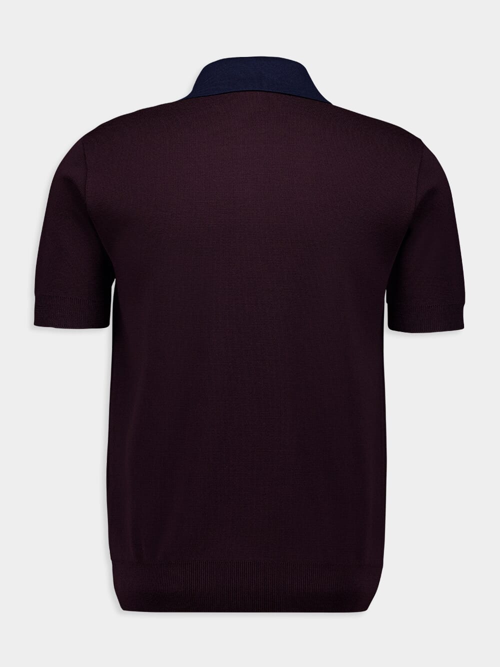 Maroon Wool Polo Shirt with VLogo Embroidery