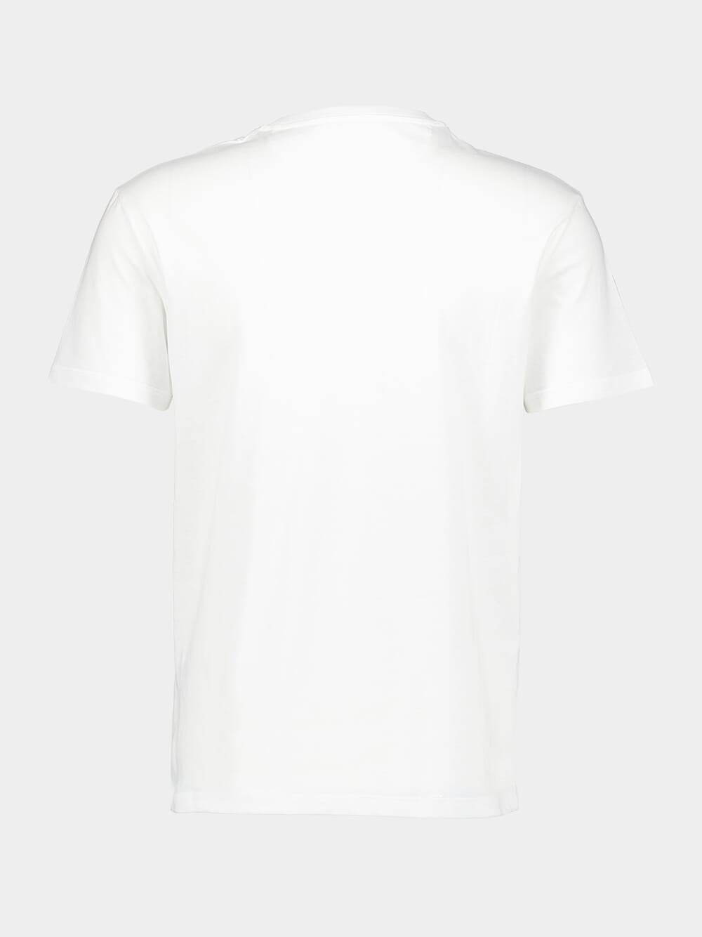 White Cotton T-shirt with VLogo Patch