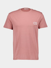 Valentino Garavani Mauve Cotton T-shirt with VLogo Patch