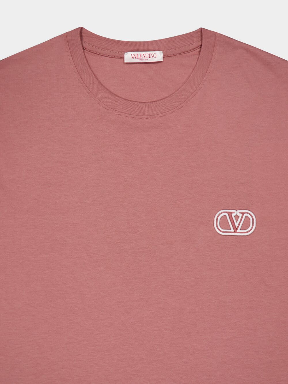 Mauve Cotton T-shirt with VLogo Patch