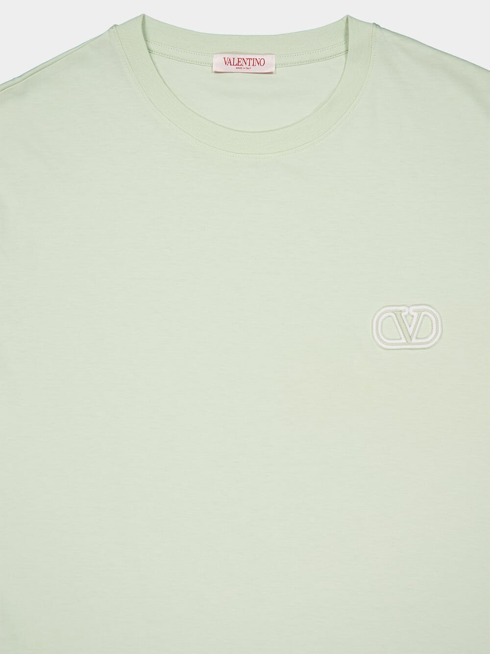 Mint Cotton T-shirt with VLogo Patch