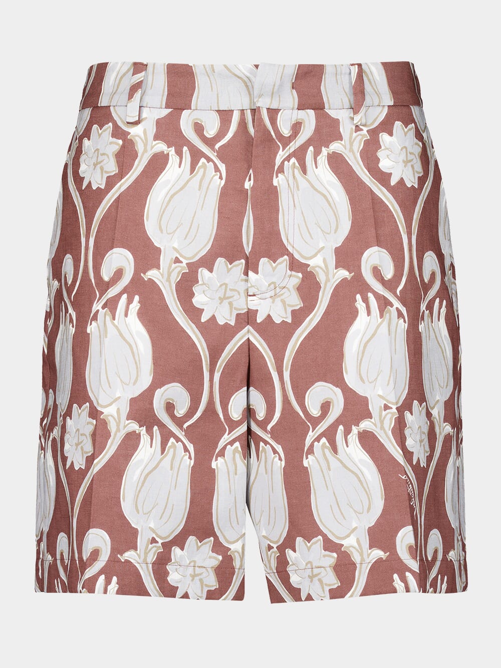 Tulip Graphic-Print Linen Shorts