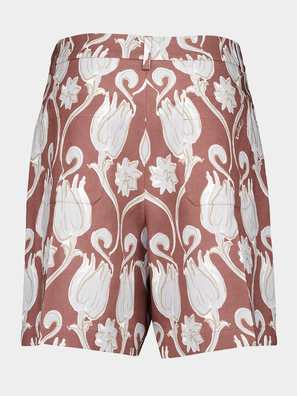 Tulip Graphic-Print Linen Shorts