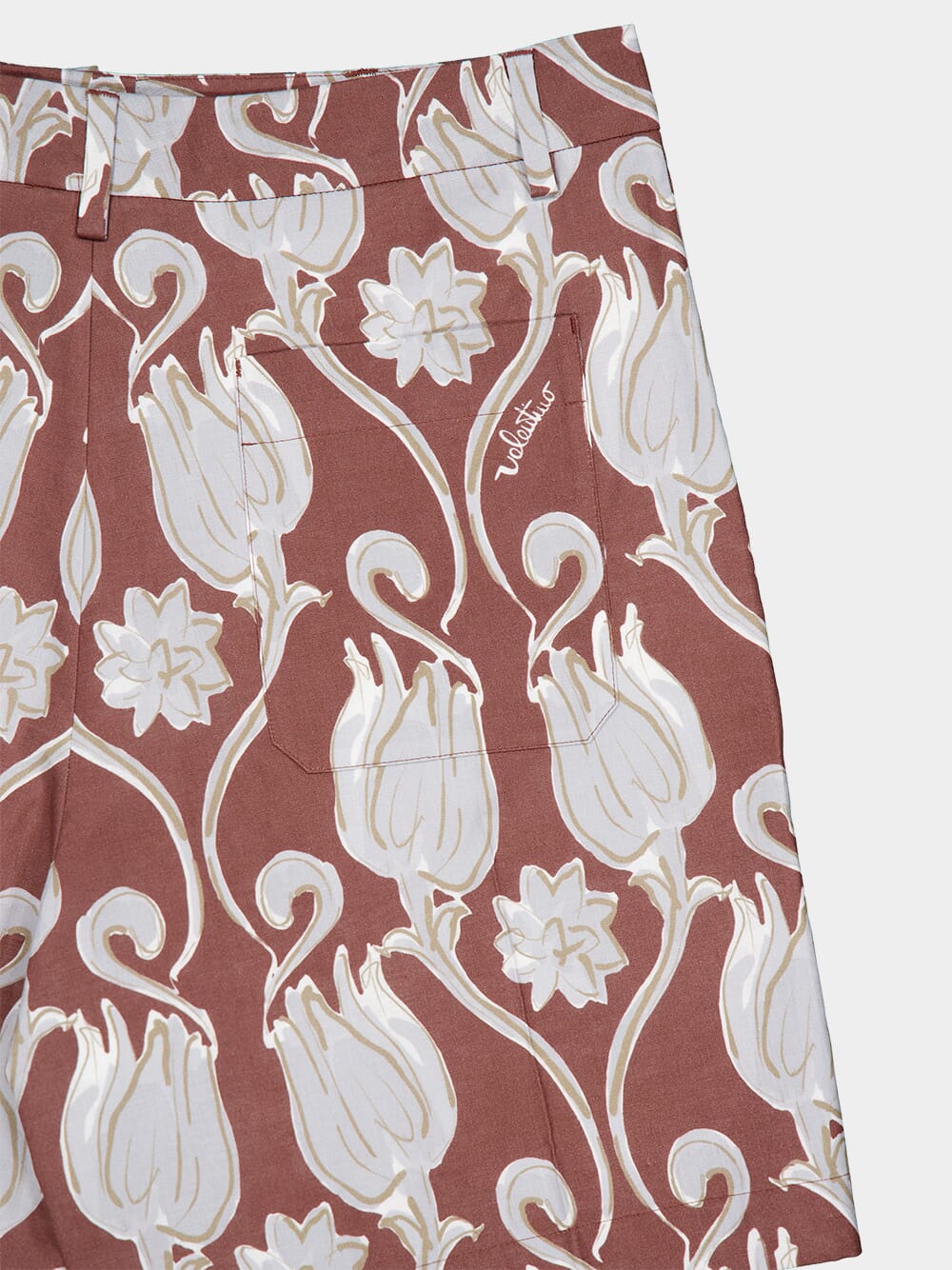 Tulip Graphic-Print Linen Shorts