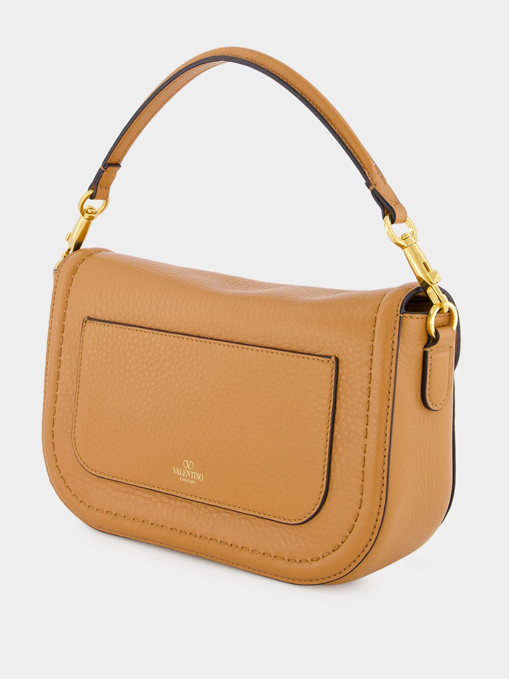 Alltime Almond Grainy Calfskin Shoulder Bag