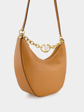 Valentino Garavani Brown Hobo Moon Medium Leather Bag with VLogo Chain
