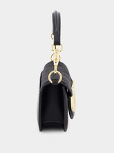 Valentino Garavani Black Small Leather Shoulder Bag with Gold VLogo
