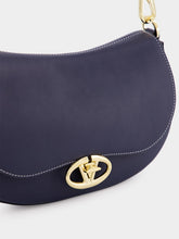 Valentino Garavani Blue Ohval Small Nappa Leather Shoulder Bag