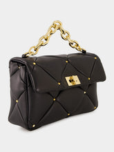 Valentino Garavani Black Roman Stud Large Shoulder Bag