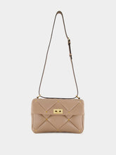 Valentino Garavani Beige Quilted Lambskin Handbag with Chain Strap
