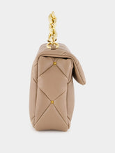 Valentino Garavani Beige Quilted Lambskin Handbag with Chain Strap